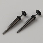 Stainless Steel Ear Taper Stretcher, Cone Gauge Earrings for Woman Men, Gunmetal, 36.5x7mm(EJEW-WH0014-31A-B)