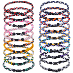 Polyester Jewelry Sets, including Braided Bead Bracelets and Necklaces, Mixed Color, 18-1/8x3/8 inch(46x1.1cm)(SJEW-UN0001-24)