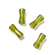 Transparent Acrylic Beads, Bamboo Stick, Yellow Green, 12.5x5.2mm, Hole: 1.2mm(OACR-C009-09D)