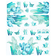 PVC Wall Stickers, Wall Decoration, Cactus Pattern, 280x860x0.2mm, 4pcs/set(DIY-WH0032-85C)