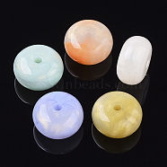 Opaque Acrylic Beads, with Gold Sand, Rondelle, Mixed Color, 17x10mm, Hole: 2mm(X-OACR-T020-048)