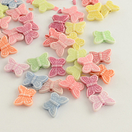 Craft Style Acrylic Beads, Butterfly, Mixed Color, 11x15x4mm, Hole: 2mm, about 1250pcs/500g(MACR-Q157-M03)