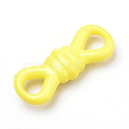 Opaque Acrylic Links, Knot, Yellow, 33x13x7mm, Hole: 5x6mm(X-SACR-Q190-55H)