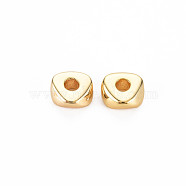 Rack Plating Brass Beads, Nickel Free, Polygon, Real 18K Gold Plated, 6.5x7x3mm, Hole: 2mm(KK-S360-160)