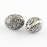 Antique Acrylic Beads, Oval, Antique Silver Plated, 19.5x15mm, Hole: 1.5mm, about: 220pcs/500g(PACR-S206-25AS)