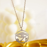 Stainless Steel Pendant Necklaces, Eye of Horus, Stainless Steel Color, 17.72 inch(45cm)(KA3458-2)