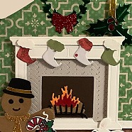 Christmas Fireplace Carbon Steel Cutting Dies Stencils, for DIY Scrapbooking, Photo Album, Decorative Embossing Paper Card, Matte Stainless Steel Color, 170x70x0.8mm(DIY-P076-05)