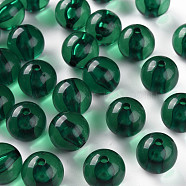 Transparent Acrylic Beads, Round, Green, 16x15mm, Hole: 2.8mm, about 220pcs/500g(MACR-S370-A16mm-735)