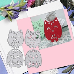 Carbon Steel Cutting Dies Stencils, for DIY Scrapbooking, Photo Album, Decorative Embossing Paper Card, Owl, 100x89mm(PW-WG95357-01)