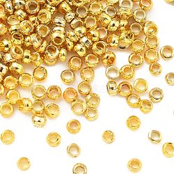 Brass Crimp Beads, Golden, 2x1.5mm, Hole: 1mm(KK-S509-01G-02)