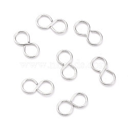 Non-Tarnish 304 Stainless Steel Hook Clasps, 8 Shape, Stainless Steel Color, 10x5x1mm(STAS-J032-32)