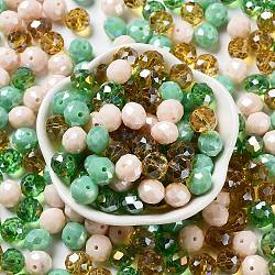 Glass Beads, Faceted, Rondelle, Medium Sea Green, 10x8mm, Hole: 1mm, about 560pcs/500g(EGLA-A034-LM10mm-51)