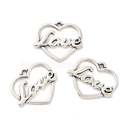 Tibetan Style Alloy Pendants, Heart, Antique Silver, 18.5x21x2mm, Hole: 1.6mm, about 847pcs/1000g(PALLOY-R143-25AS)