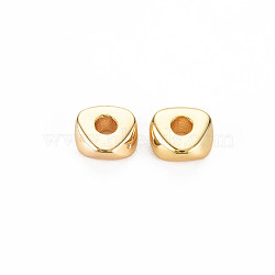 Rack Plating Brass Beads, Nickel Free, Polygon, Real 18K Gold Plated, 6.5x7x3mm, Hole: 2mm(KK-S360-160)