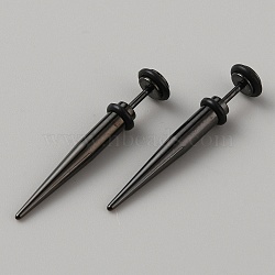 Stainless Steel Ear Taper Stretcher, Cone Gauge Earrings for Woman Men, Gunmetal, 36.5x7mm(EJEW-WH0014-31A-B)