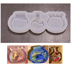 Wishing Bottle Silicone Molds, Quicksand Molds, Resin Casting Molds, for UV Resin, Epoxy Resin Jewelry Making, White, 48x130x12.5mm, Inner Diameter: 38~40x29~41mm(DIY-C045-02)