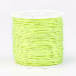 Nylon Thread, Nylon Jewelry Cord for Custom Woven Jewelry Making, Green Yellow, 0.8mm, about 49.21 yards(45m)/roll(NWIR-K022-0.8mm-12)