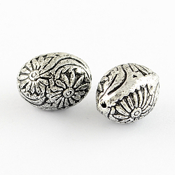 Antique Acrylic Beads, Oval, Antique Silver, 19.5x15mm, Hole: 1.5mm, about: 220pcs/500g(PACR-S206-25AS)