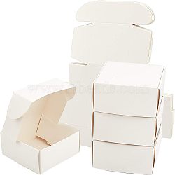 Kraft Paper Gift Box, Folding Boxes, Square, White, 28x24.4x0.04cm, finished product: 8x8x4cm(CON-FH0001-05A-02)