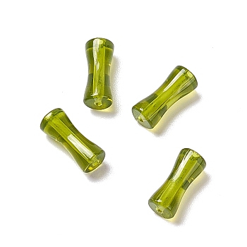 Transparent Acrylic Beads, Bamboo Stick, Yellow Green, 12.5x5.2mm, Hole: 1.2mm