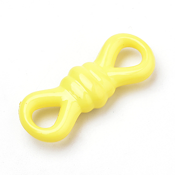 Opaque Acrylic Links, Knot, Yellow, 33x13x7mm, Hole: 5x6mm