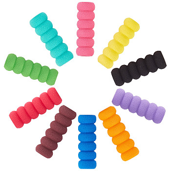 30Pcs 10 Colors EVA Foam Pencil Gripper, Pencil Holder, for Kids Students, Mixed Color, 37.5x12.5mm, Inner Diameter: 8mm, 3pcs/color