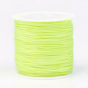 Nylon Thread, Nylon Jewelry Cord for Custom Woven Jewelry Making, Green Yellow, 0.8mm, about 49.21 yards(45m)/roll