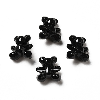 Opaque Acrylic Beads, Bear, Black, 17.5x16x11mm, Hole: 2.5mm, about 368pcs/500g