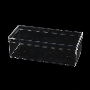 1 Grid Plastic Bead Containers with Cover, for Jewelry, Beads, Small Items Storage, Rectangle, Clear, 7.5x16.5x5.5cm