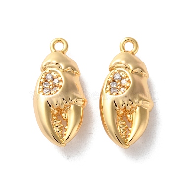 Real 18K Gold Plated Clear Crab Brass+Cubic Zirconia Pendants