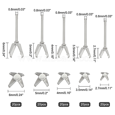 unicraftale 100 pcs 5 styles 304 découvertes de boucles d'oreilles en acier inoxydable(STAS-UN0022-10P)-2
