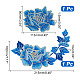 2Pcs 2 Style Peony Polyester Embroidery Sew on Clothing Patches(PATC-NB0001-11B)-2