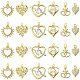 12Pcs 6 Styles Rack Plating Brass Pave Cubic Zirconia Pendants(KK-CJ0002-05)-1