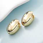 Oval Brass Hoop Earrings, Long-Lasting Plated, Rack Plating, Lead Free & Cadmium Free, Real 18K Gold Plated, 19.5x12x11.5mm(EJEW-H178-15G)