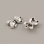 Tibetan Style Alloy Pendants, Bear Charms, Antique Silver, 17x11x5mm, Hole: 1.5mm(FIND-CJC0018-05AS)