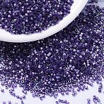 MIYUKI Delica Beads, Cylinder, Japanese Seed Beads, 11/0, (DB1881) Silk Inside Dyed Dark Orchid AB, 1.3x1.6mm, Hole: 0.8mm, about 2000pcs/10g(X-SEED-J020-DB1881)