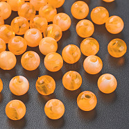 Acrylic Beads, Imitation Gemstone, Round, Dark Orange, 6mm, Hole: 1.8mm, about 5000pcs/500g(MACR-S375-001A-06)