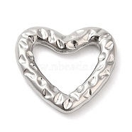 304 Stainless Steel Linking Rings, Hammered, Heart, Stainless Steel Color, 20x22x3mm, Inner Diameter: 9.5x14mm(STAS-A085-08P)