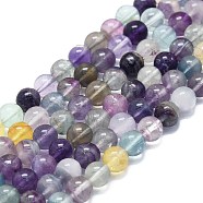 Natural Fluorite Beads Strands, Round, 6~7mm, Hole: 0.6mm, about 62~64pcs/strand, 14.96''~15.35''(38~39cm)(G-K245-A10-02)