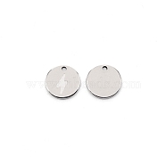 304 Stainless Steel Pendants, Flat Round with Flash Pattern, Stainless Steel Color, 11.5x1mm, Hole: 1.4mm(STAS-CJC0003-45)