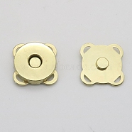 Alloy Magnetic Buttons Snap Magnet Fastener, Flower, for Cloth & Purse Makings, Golden, 18mm 2pcs/set(PURS-PW0005-066B-G)