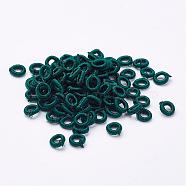 Polyester Weave Beads, Ring, Teal, 6x2mm, Hole: 3mm, about 200pcs/bag(WOVE-N003-03)