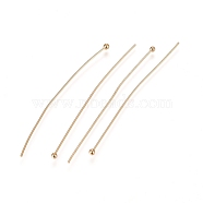 304 Stainless Steel Ball Head Pins, for DIY Beading Charm Making, Real 24K Gold Plated, 50x0.6mm, 22 Gauge, Head: 1.8mm(X-STAS-L238-007A-G)