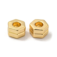 Alloy Beads, Hexagon, Golden, 6x7x4mm, Hole: 3mm(FIND-Z030-07G)