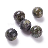Natural Dragon Bloodstone Beads, No Hole/Undrilled, for Wire Wrapped Pendant Making, Round, 20mm(G-D456-07)