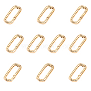Brass Spring Gate Rings, Rectangle, Golden, 1.9x1x0.25cm, Inner Diameter: 1.45x0.5cm(FIND-WH0127-90G)
