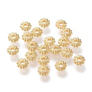 Eco-Friendly Alloy Spacer Beads, Long-Lasting Plated, Cadmium Free & Nickel Free & Lead Free, Flower, Real 18K Gold Plated, 4.8x1.5mm, Hole: 1.2mm(PALLOY-N161-02G-NR)