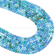 8 Strands Transperant Electroplate Glass Beads Strands, AB Color Plated, Round, Cornflower Blue, 4~4.5mm, Hole: 0.9mm, about 100pcs/strand, 14.96''(38cm)(GLAA-BBC0001-04D)