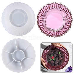 Fruit Storage Plate Silicone Molds, Resin Casting Molds, For UV Resin, Epoxy Resin Craft Making, Round, White, 285x60mm(DIY-I046-02)