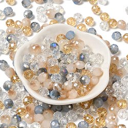 Glass Beads, Faceted, Rondelle, PeachPuff, 8x6mm, Hole: 1mm, about 1210pcs/500g(EGLA-A034-LM8mm-37)